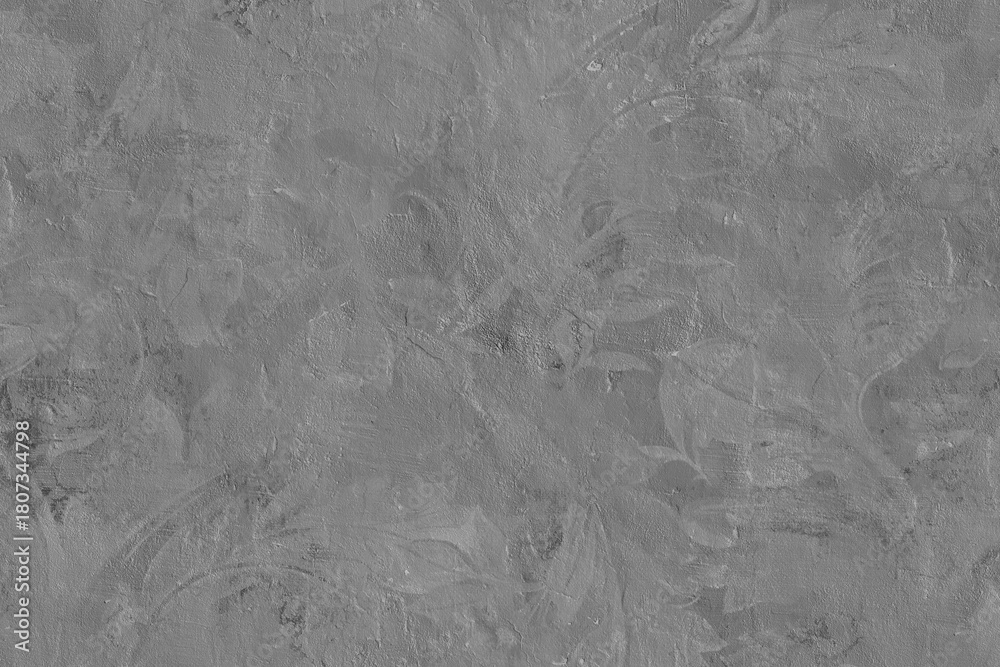 Naklejka premium grey plaster wall with subtle textured brush strokes creating a minimal abstract background.