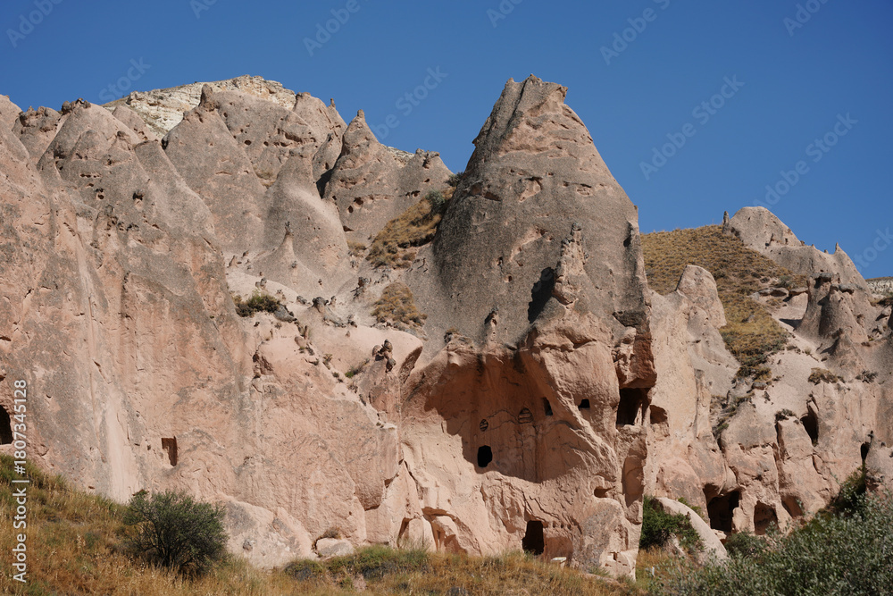 Fototapeta premium Rock Formations in Zelve Valley, Nevsehir, Turkiye