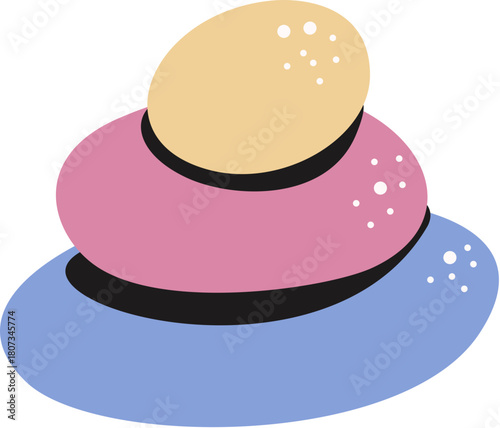 Zen stone flat illustration