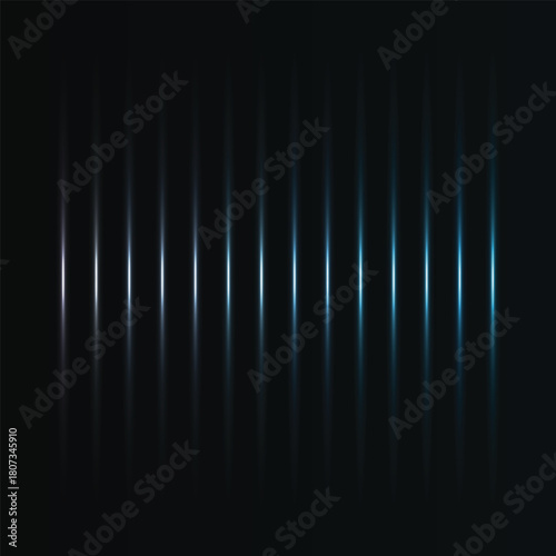 Abstract blue and white glowing vertical lines on a graphic space.