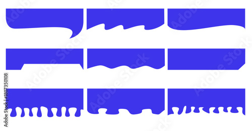 Website Wave Dividers Set. Abstract Liquid Section Separators for Landing Page, Header, Footer UI Design.