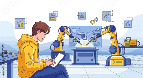 Engineering innovation: A visual representation of future technology and robotic automation with a