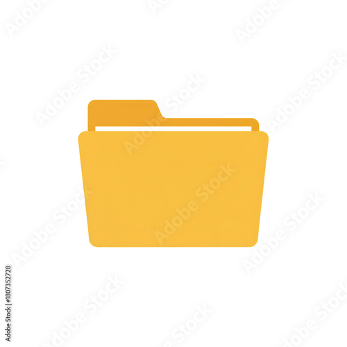 Yellow folder icon for file management isolated