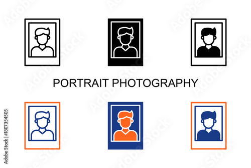 Portrait Photography Icon Multi Style Vector Illustration