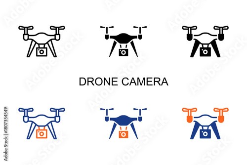 Drone Camera Icon Multi Style Vector Illustration