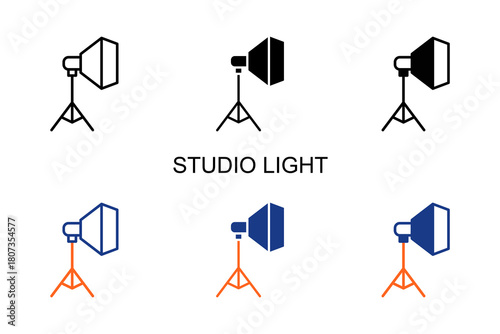 Studio Light Icon Multi Style Vector Illustration