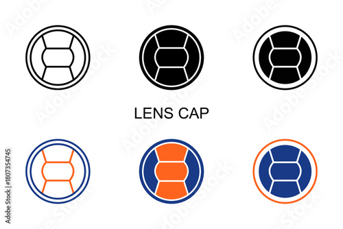 Lens Cap Icon Multi Style Vector Illustration