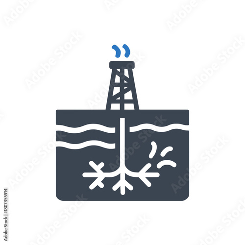 Underground Oil Drilling Extraction Icon