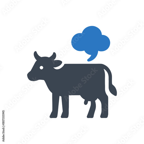 Livestock Animal Methane Gas Icon