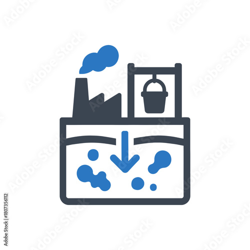 Industrial Groundwater Toxic Pollution Icon