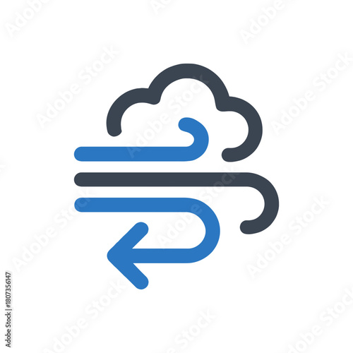 Blowing Wind Stream Direction Icon