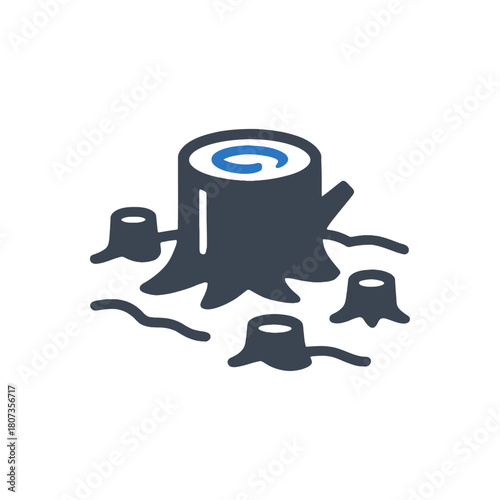 Deforestation Tree Stump Cut Icon