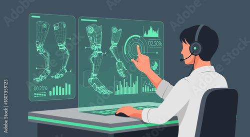 Advanced prosthetic limb design and development interface with human-machine interaction and