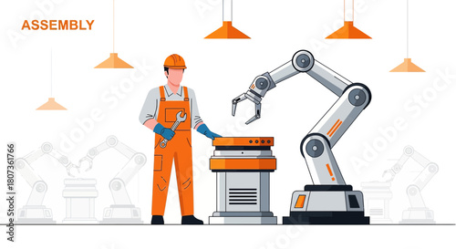 Automation and human collaboration in modern manufacturing process for efficient production line