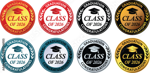 Class of 2026 Graduation Congratulations Badge Set