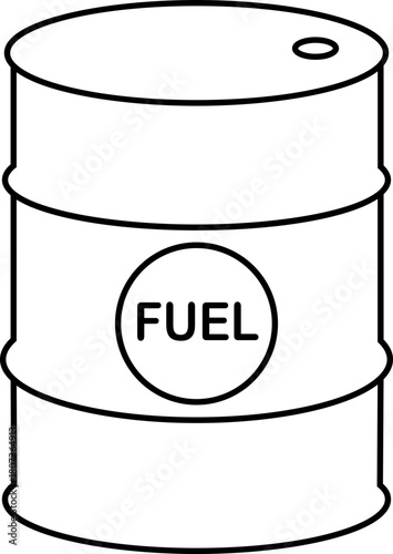 Oil barrel outline icon. Industrial oil drum vector illustration metal barrel liquid storage container fuel tank icon isolated on transparent background.