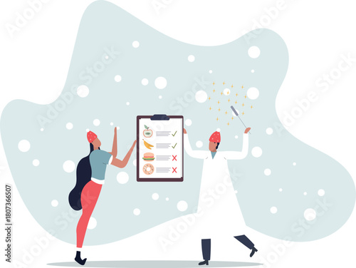 Male nutritionist is consulting patient in clinic.Dietician advise for weight loss.life and employment of people.