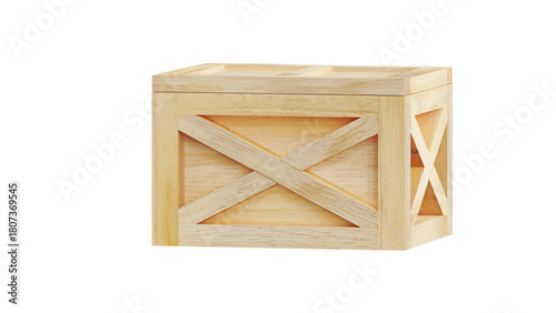 Fototapeta Naklejka Na Ścianę i Meble -  close wooden crate box 3D rendering