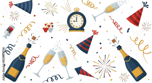 seamless background with fireworks