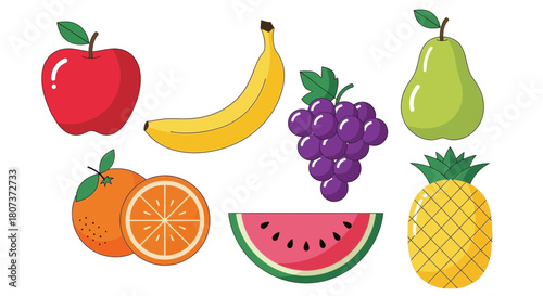set of fruits and vegetables