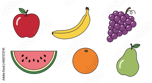 set of fruits and vegetables