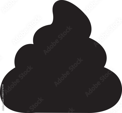 Funny poop silhouette icon. Pile of poo emoji presenting a cheerful and humorous concept isolated on transparent background. Vector illustration.