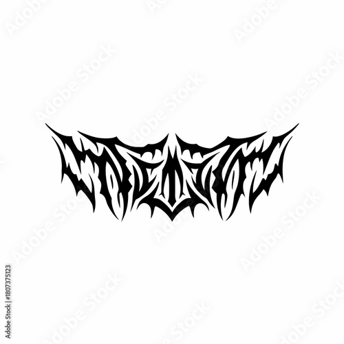 Tribal tattoo design with sharp edges isolated on