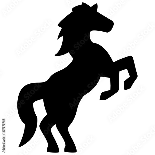 Rearing Horse Solid Illustration