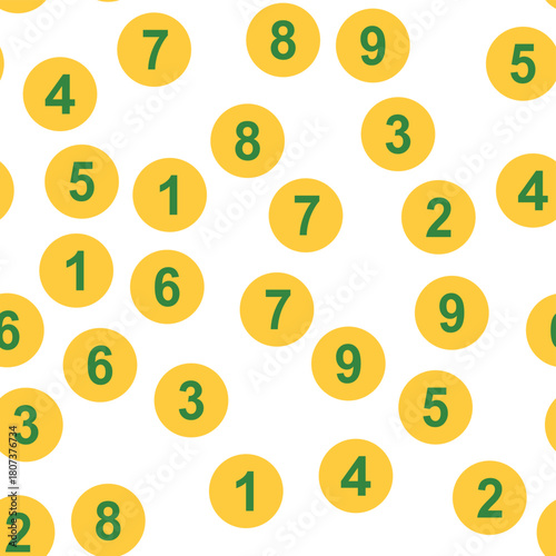 Seamless pattern with beautiful numbers. Algebra and geometry, calculations.