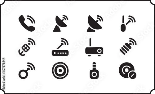 Set of communication and wireless icons