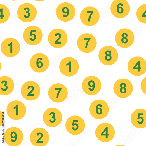 Seamless pattern with beautiful numbers. Algebra and geometry, calculations.