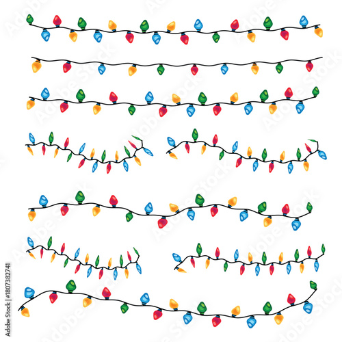 Colorful Christmas Lights Garland Set string lights
