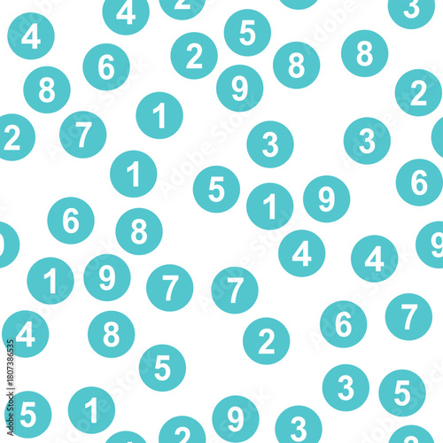 Seamless pattern with beautiful numbers. Algebra and geometry, calculations.