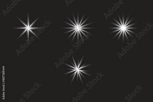 Stars and Lens Flares Effects on a Black Background Illustration
