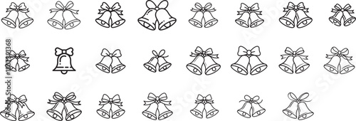 Modern Festive Bell Outline Icons