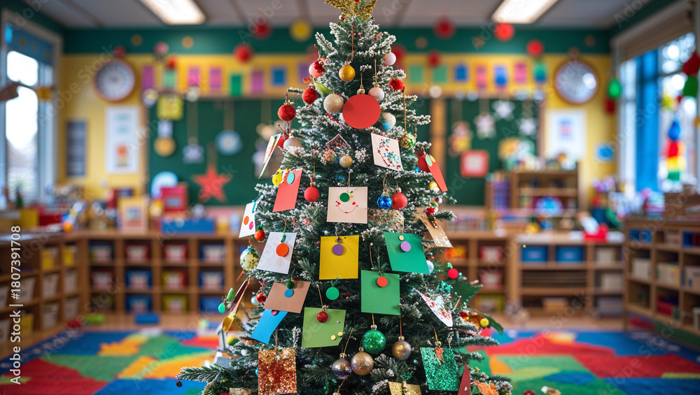Obraz premium Handmade Kids’ Craft Christmas Tree