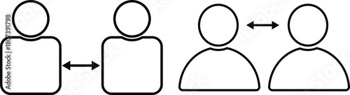 Social distancing icon set. Public safety symbols. Health guideline icons. Maintain Distance sign
