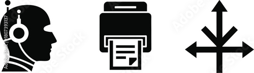 Robo Consult Icons – AI Advisory, Digital Assistance, and Automation Symbols