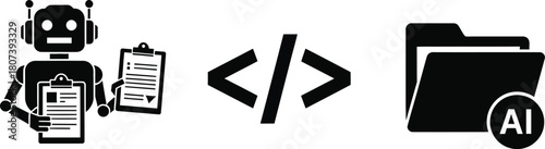 Robo Consult Icons – AI Advisory, Digital Assistance, and Automation Symbols