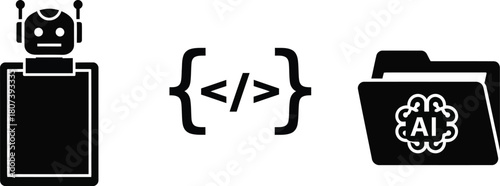 Robo Consult Icons – AI Advisory, Digital Assistance, and Automation Symbols