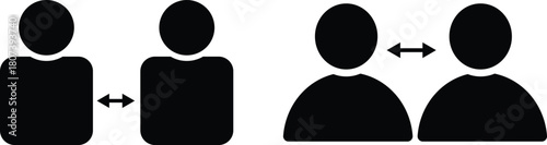 Safety Distance Icons. Social distancing rule symbols. Public Health Safety Icons. Crowd avoidance and protection signs
