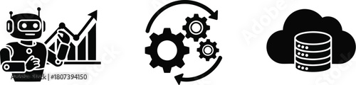 Robo Consult Icons – AI Advisory, Digital Assistance, and Automation Symbols