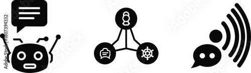 Robo Consult Icons – AI Advisory, Digital Assistance, and Automation Symbols