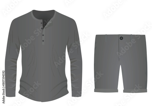 Cardigan and short pants. vector illustration	