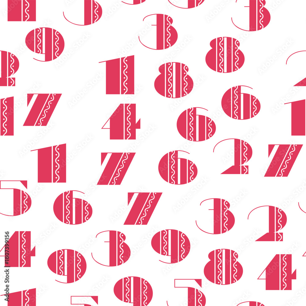 Naklejka premium Seamless pattern with beautiful numbers. Algebra and geometry, calculations.