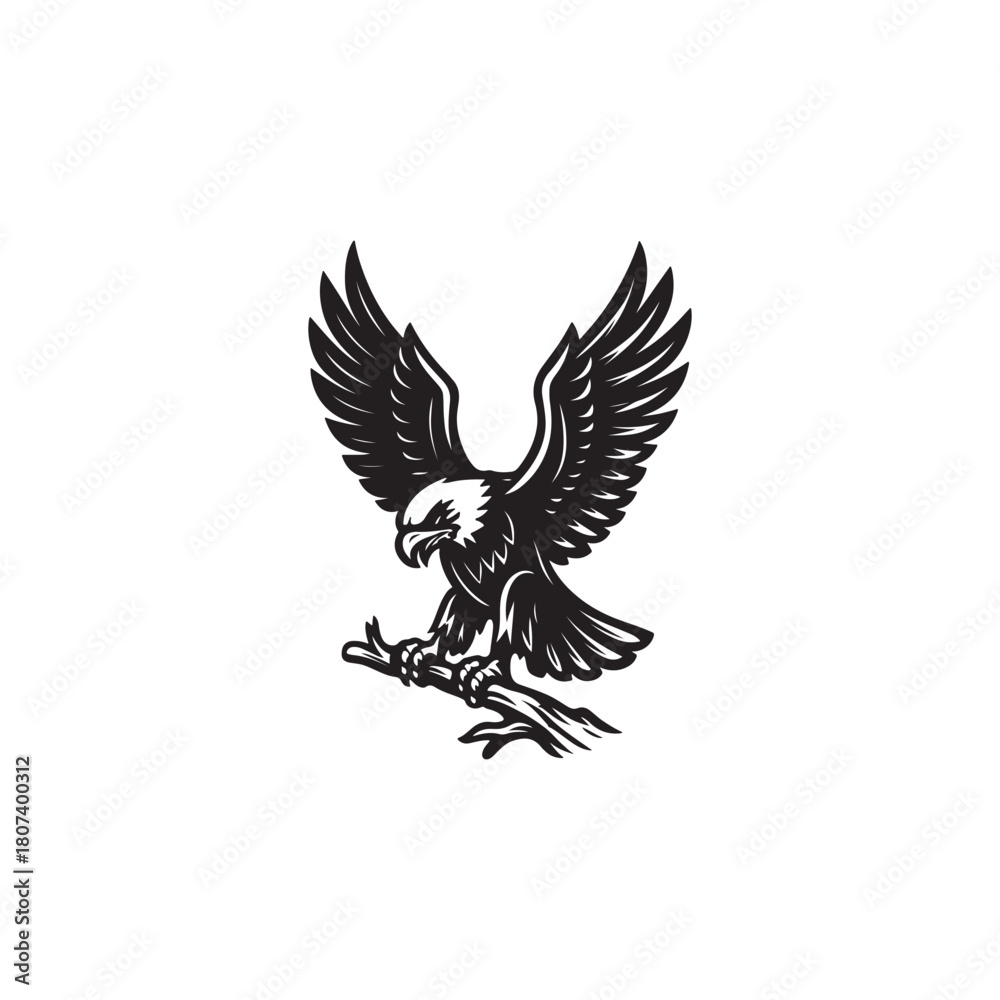 Obraz premium Majestic american bald eagle illustration with patriotic colors