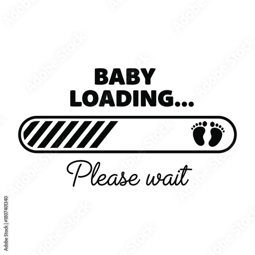 Baby Loading Progress Bar – Cute Pregnancy Announcement Illustration
