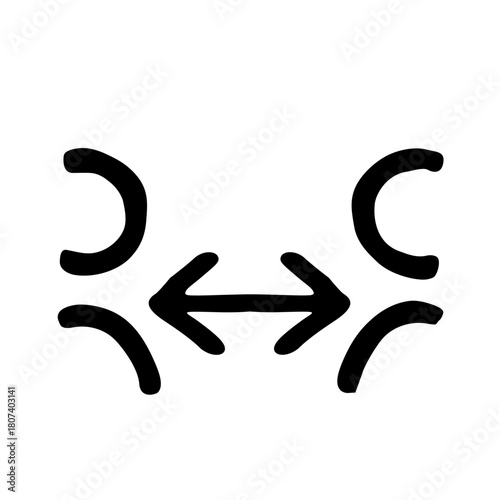 Social Distancing Distance Hand Drawn Icon Doodle Vector