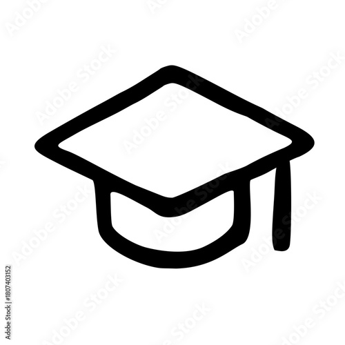 graduation cap education college hat diploma graduate university doodle icon