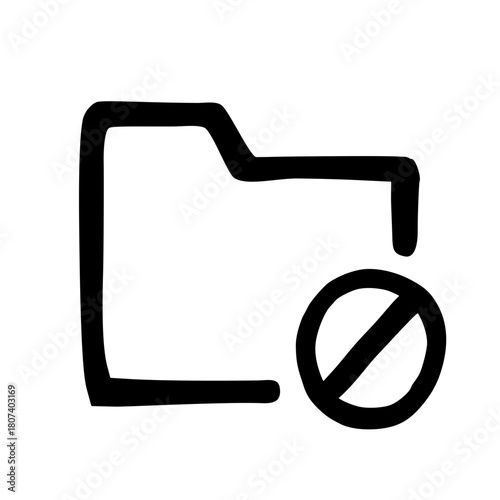 Prohibited folder forbidden archive doodle icon 